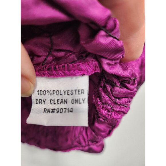 Adressing Woman Womens Jacket Size 1X Fuchsia Zip Up Crinkled Sequined Artsy - Picture 5 of 7